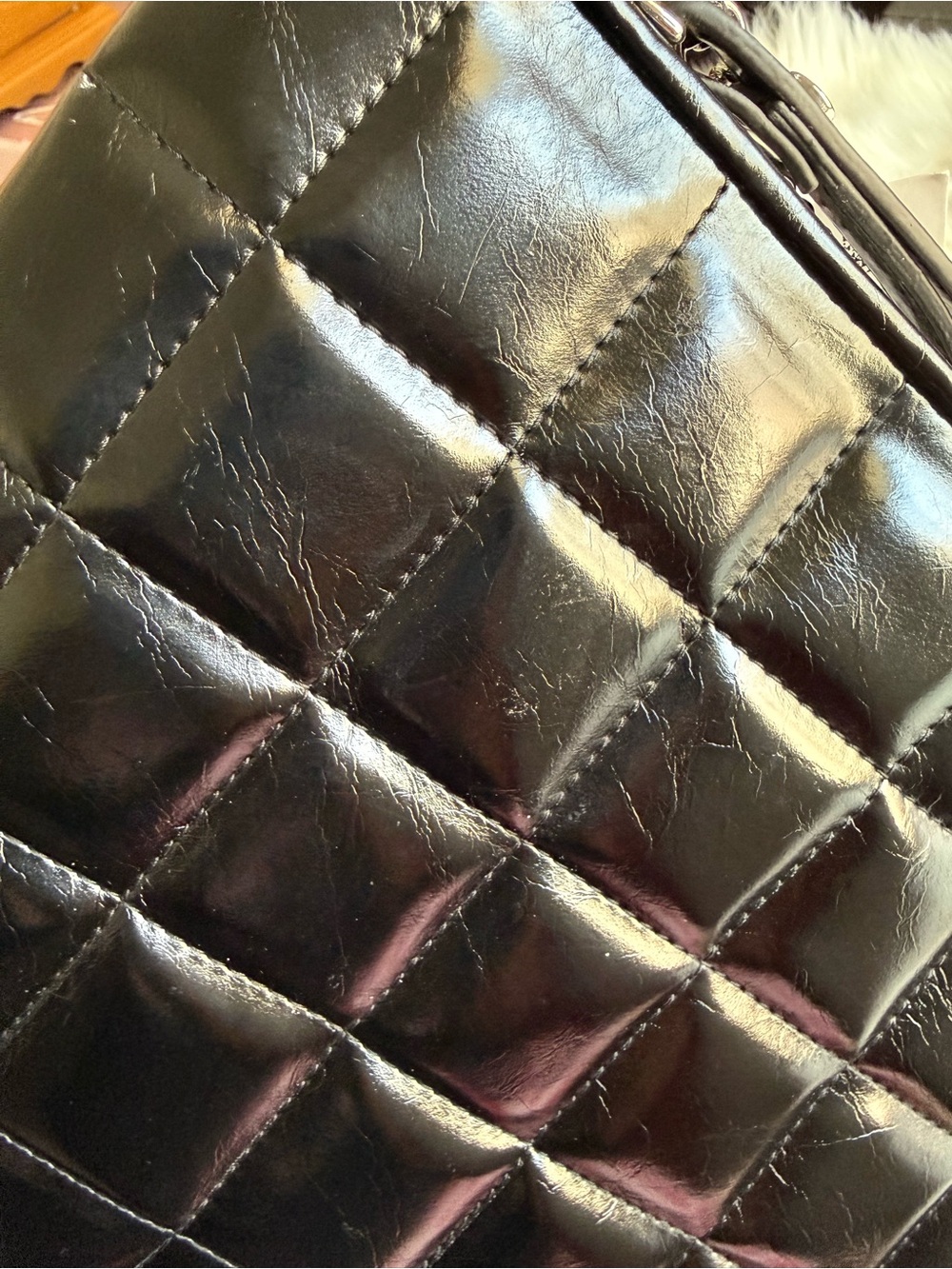 Zara Quilted Clutch Black with Silver Chain - Picture 9 of 16